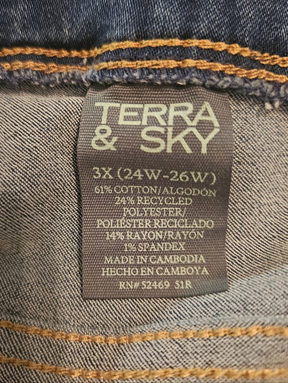 Terra & Sky Plus Size Pull On Skinny High Rise Jeggings Size 3X (24w-26w) - Picture 5 of 6